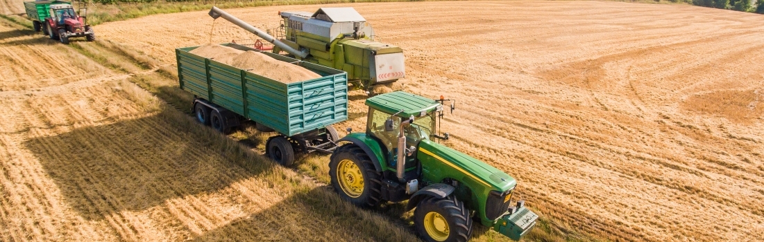 Grains being loaded- Commodity Management for Agriculture